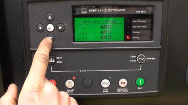 painel de controle do gerador